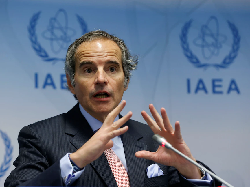 المدير العام للوكالة الدولية للطاقة الذرية رافائيل جروسي خلال اجتماع مجلس محافظي الوكالة في فيينا، النمسا. 6 مارس 2023 - REUTERS