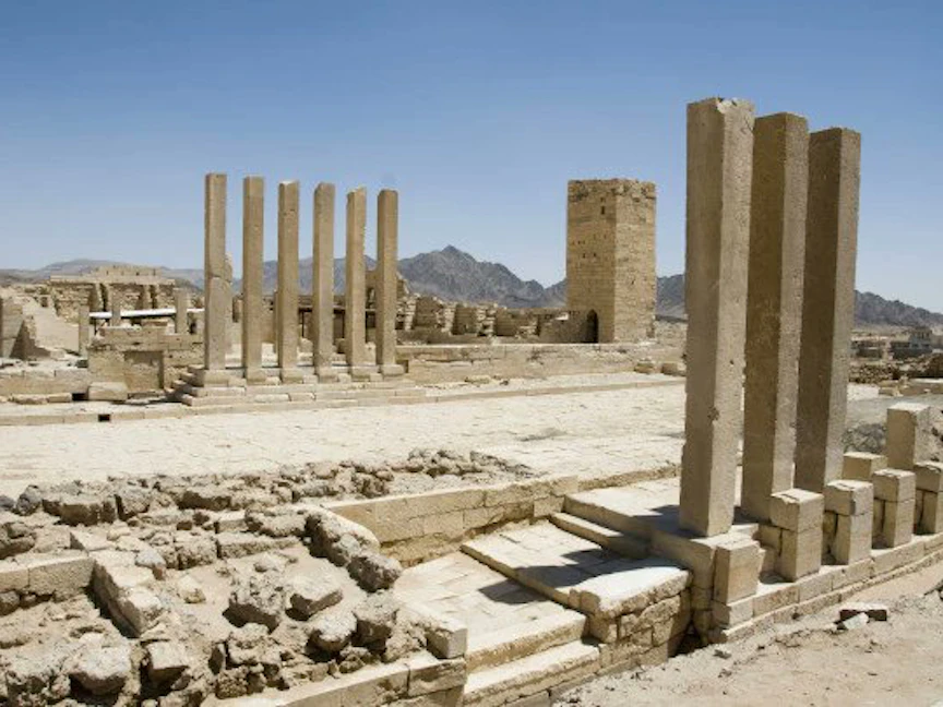 جانب من آثار مملكة سبأ في اليمن. - Twitter