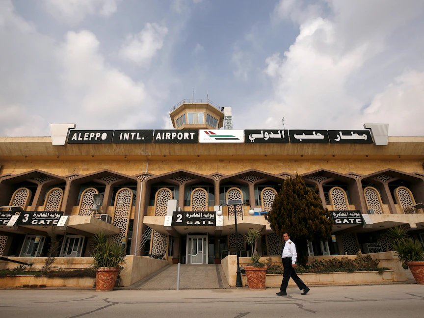 صورة لمطار حلب الذي تعرض لضربة إسرائيلية في 31 أغسطس 2022 - REUTERS