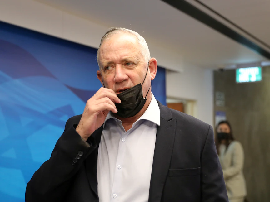 وزير الدفاع الإسرائيلي بيني جانتس خلال الجلسة الأسبوعية للحكومة في مكتب رئيس الوزراء، القدس، 1 أغسطس 2021 - REUTERS