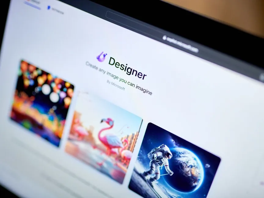 ميزة Copilot Designer على مساعد مايكروسوفت الذكي كوبايلوت. 7 مارس 2024 - Bloomberg