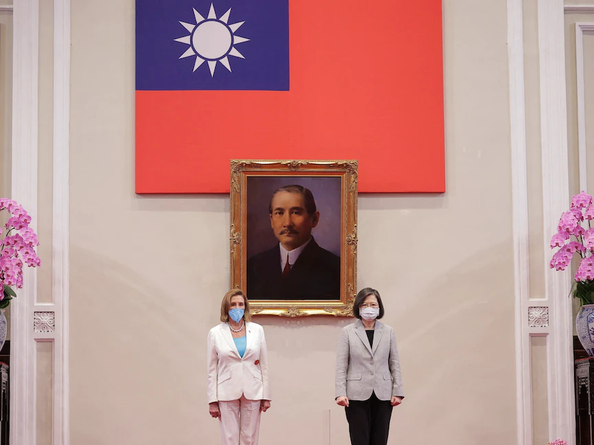 رئيسة مجلس النواب الأميركي نانسي بيلوسي تلتقي رئيسة تايوان تساي إنج ون - 3 أغسطس 2022 - REUTERS