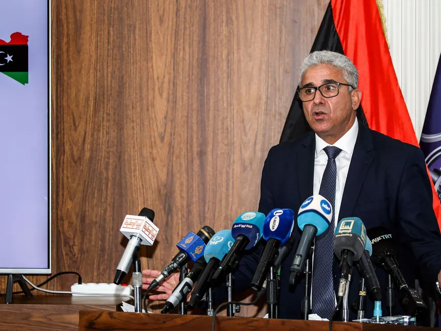 فتحي باشا آغا وزير الداخلية في حكومة المجلس الرئاسي الليبي - AFP