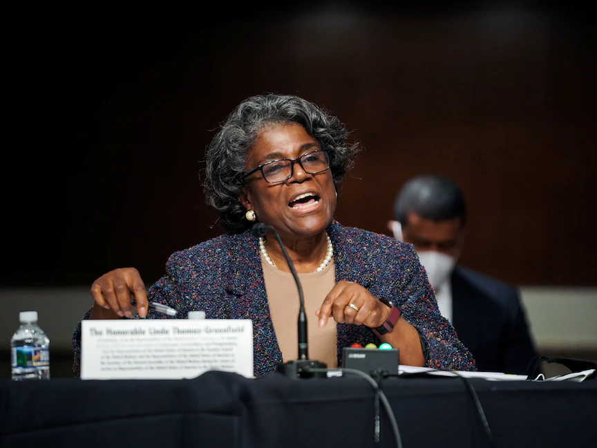 المندوبة الدائمة للولايات المتحدة لدى الأمم المتحدة ليندا توماس غرينفيلد - REUTERS