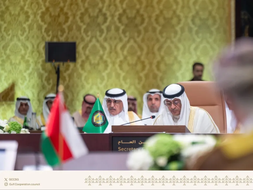 الأمين العام لمجلس التعاون الخليجي جاسم البديوي يتحدث خلال اجتماع المجلس الوزاري الـ168 لمجلس التعاون في المنامة. 18 أكتوبر 2026 - X@GCCSG