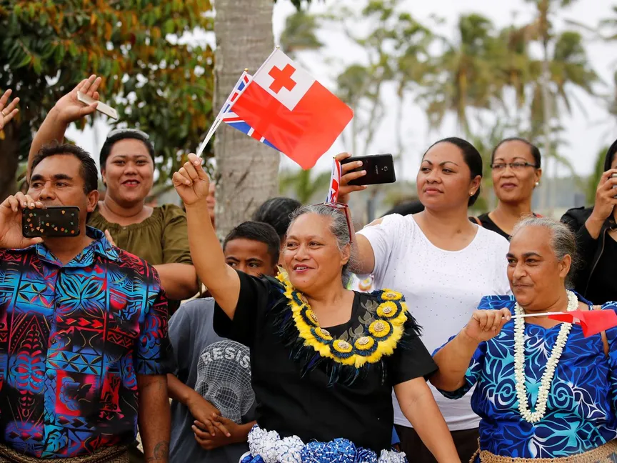 سكان تونغا في استقبال الأمير هاري وزوجته ميغان - 26 أكتوبر 2018 - REUTERS - REUTERS