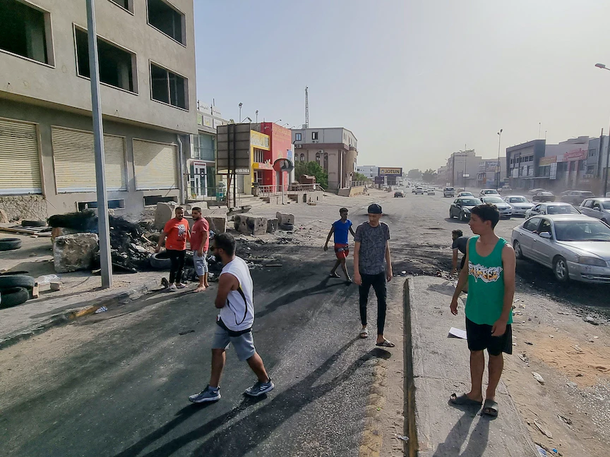 جانب من الاحتجاجات التي شهدتها مدينة طرابلس الليبية - 2 يوليو 2022 - AFP