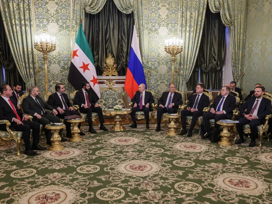 بوتين يستقبل الشرع في الكرملين ويشيد بتطور العلاقات الروسية السورية