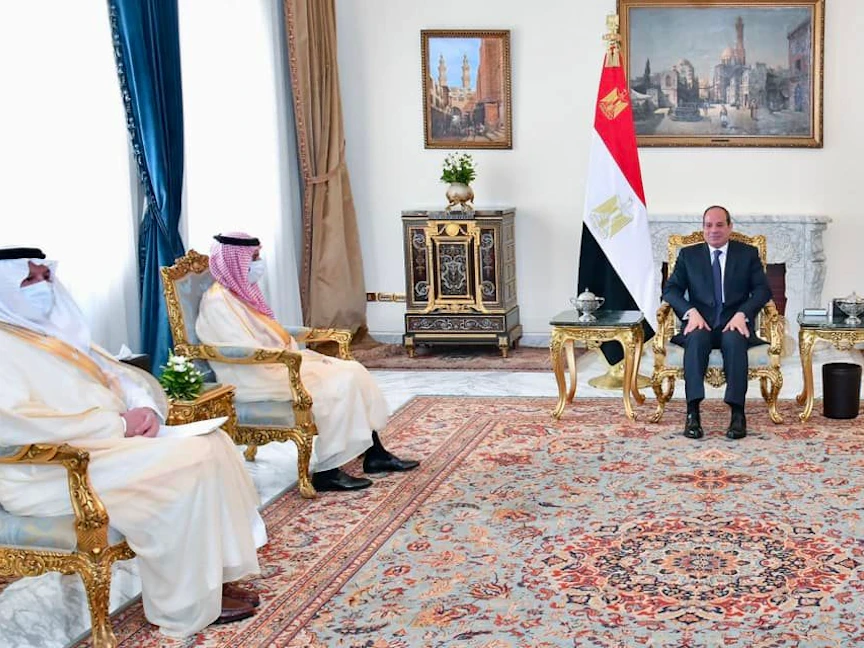 الرئيس المصري عبد الفتاح السيسي خلال استقباله وزير الخارجية السعودي الأمير فيصل بن فرحان بالقاهرة، 4 سبتمبر 2022 - facebook/Egy.Pres.Spokesman