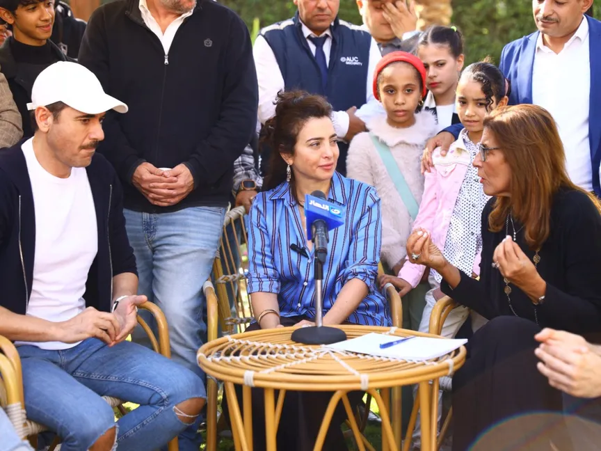 جانب من ندوة أفلام "في المدرسة" بحضور أحمد عز والمخرجة ساندرا نشأت والدكتورة ميرفت أبو عوف، الجامعة الأميركية، القاهرة، مصر 16 نوفمبر 2024 - المكتب الإعلامي لمهرجان القاهرة السينمائي