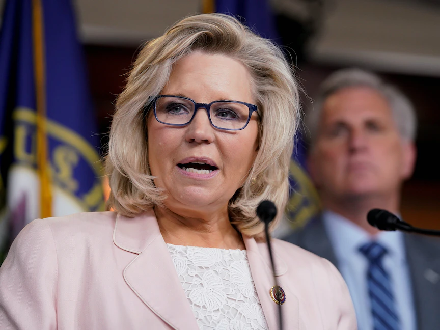 النائبة الجمهورية ليز تشيني خلال مؤتمر صحافي في الكونغرس - 8 مايو 2019 - REUTERS