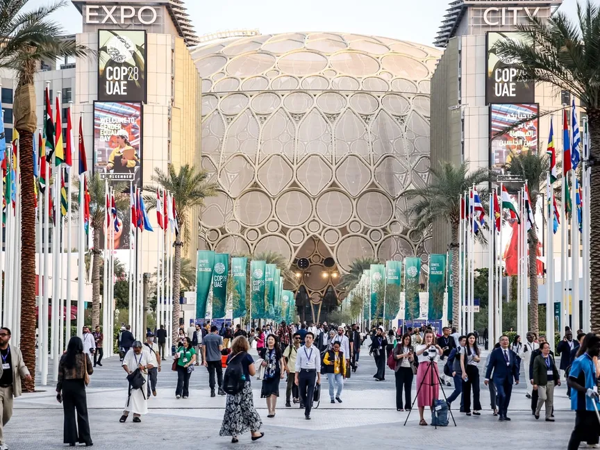 مكان انعقاد قمة المناخ "COP 28" في دبي. 4 ديسمبر 2023 - AFP