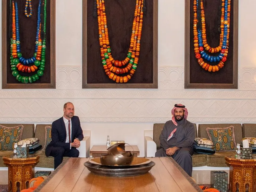 ولي العهد السعودي يستقبل الأمير ويليام في الدرعية