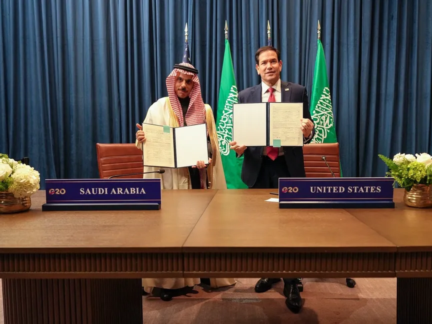 وزير الخارجية السعودي الأمير فيصل بن فرحان خلال لقاءه نظيره الأميركي ماركو روبيو في مدينة أتلانتا بالولايات المتحدة، 30 أكتوبر 2026. - x/SecRubio