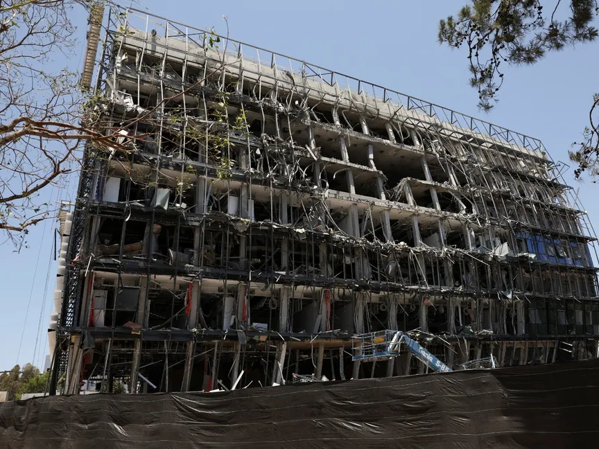 أضرار كبيرة بمعهد وايزمان للعلوم في تل أبيب جراء استهدافه بصواريخ إيرانية. 19 يونيو 2025 - REUTERS