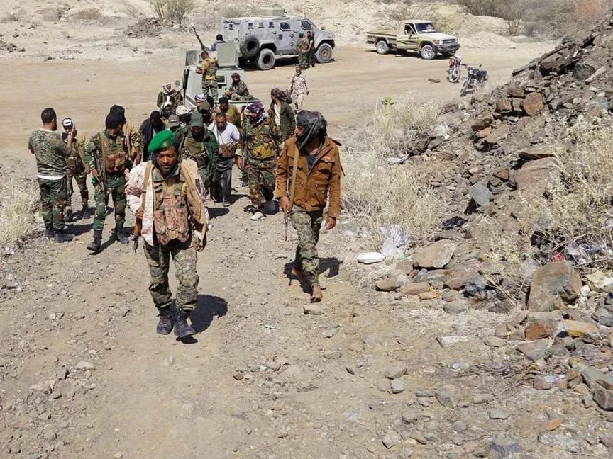 قوات المجلس الانتقالي الجنوبي بمنطقة جبلية في محافظة أبين الجنوبية باليمن. 15 ديسمبر 2025 - Reuters