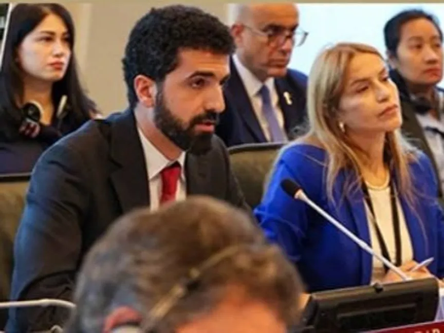 إبراهيم عبد الملك علبي خلال جلسة سابقة في مقر المجلس التنفيذي لمنظمة حظر الأسلحة الكيميائية، لاهاي، هولندا. 11 يوليو 2025 - سانا