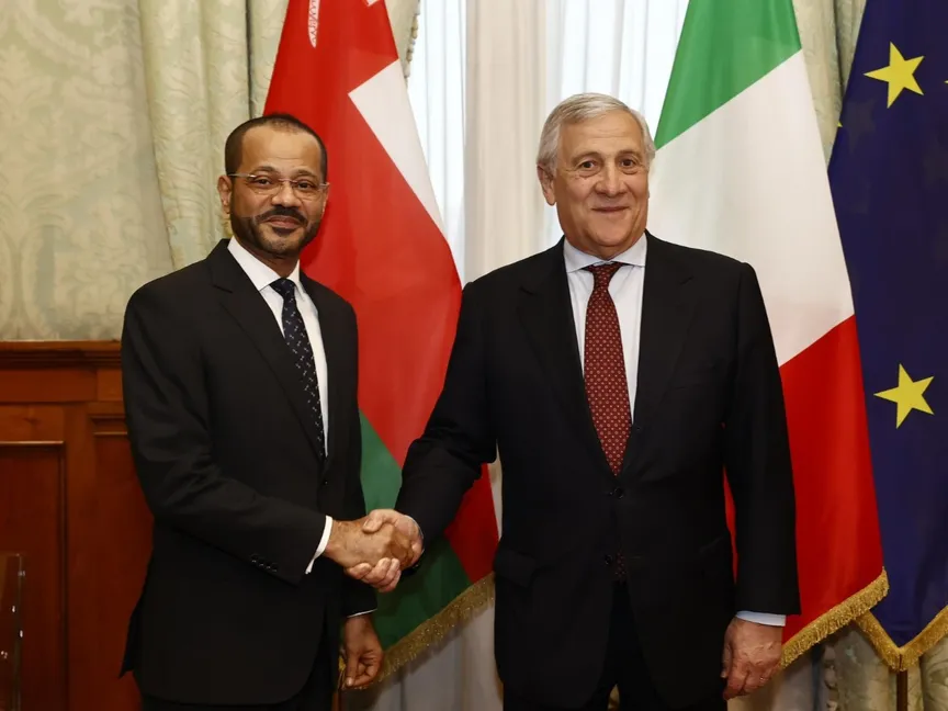 وزير الخارجية الإيطالي أنطونيو تاياني يستقبل نظيره العماني بدر البوسعيدي في روما. 18 أبريل 2024 - @Antonio_Tajani