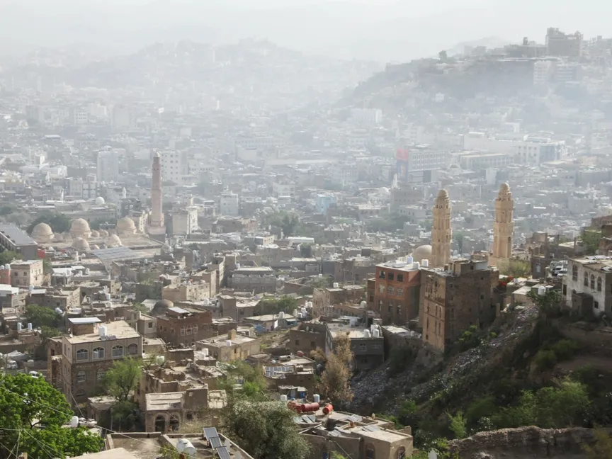 مشهد عام من الجو على مدينة تعز في اليمن. 24 مايو 2022 - REUTERS