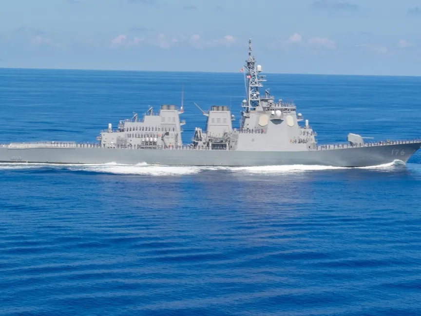 المدمرة اليابانية JS Chokai في طريقها إلى سان دييجو في الولايات المتحدة. 29 سبتمبر 2025 - @NavalInstitute