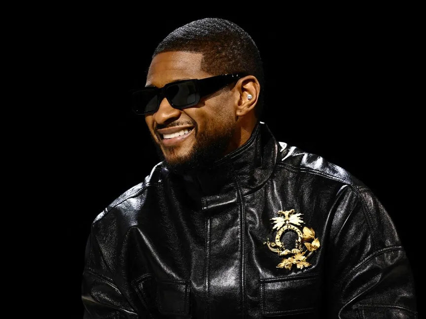 المغني الأميركي آشر خلال المؤتمر الصحفي الذي يسبق مباراة Super Bowl في لاس فيجاس، نيفادا، 8 فبراير 2024. - AFP