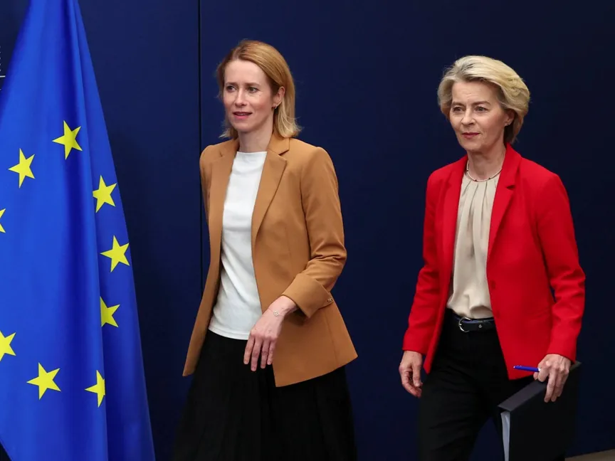 رئيسة المفوضية الأوروبية أورسولا فون دير لاين والممثلة العليا للسياسة الخارجية كايا كالاس، 10 يونيو 2025 - Reuters