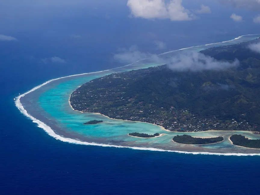 منطقة منتجع موري على الجانب الشرقي من جزيرة راروتونجا أكبر جزيرة في جزر كوك. 30 أغسطس 2012 - AFP