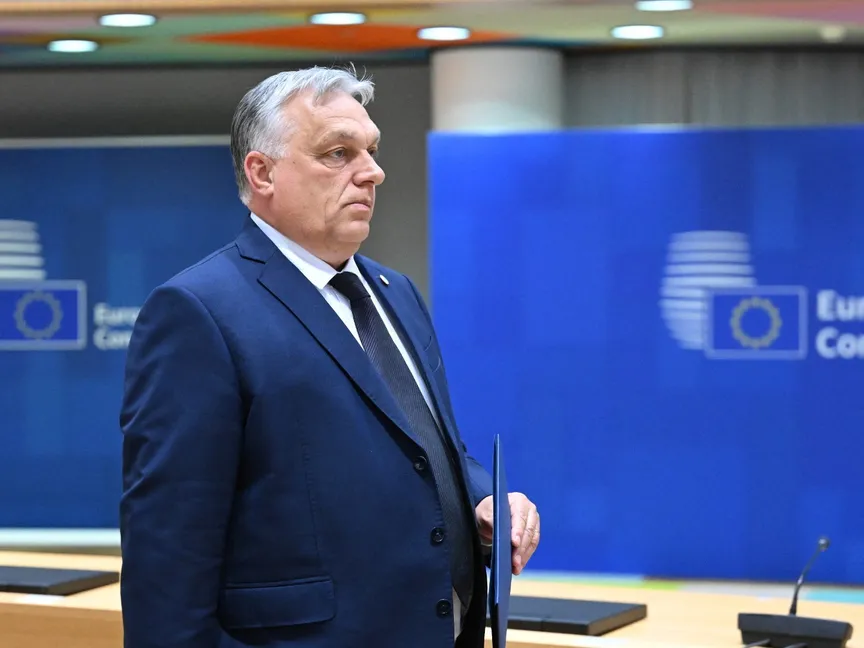 رئيس وزراء المجر فيكتور أوربان يحضر قمة قادة الاتحاد الأوروبي في بروكسل، بلجيكا. 17 أبريل 2024 - AFP