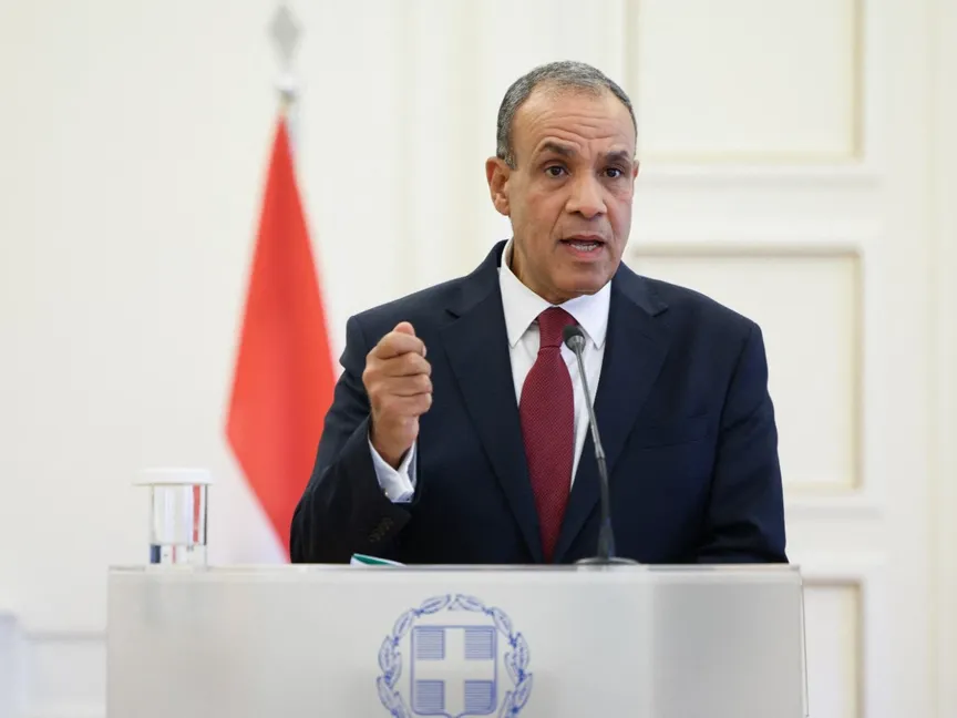 وزير الخارجية المصري بدر عبد العاطي خلال مؤتمر صحافي في القاهرة. 6 أغسطس 2025 - Reuters