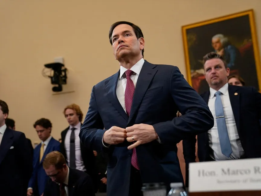 وزير الخارجية الأميركي ماركو روبيو خلال جلسة استماع بمجلس الشيوخ، 21 مايو 2025 - REUTERS