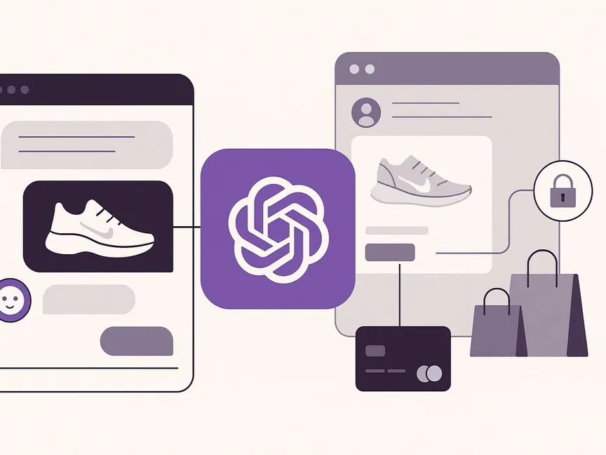 صورة صممتها "الشرق" بالذكاء الاصطناعي للتعبير عن فكرة التسوق مباشرة عبر منصة ChatGPT الذكية - Asharq