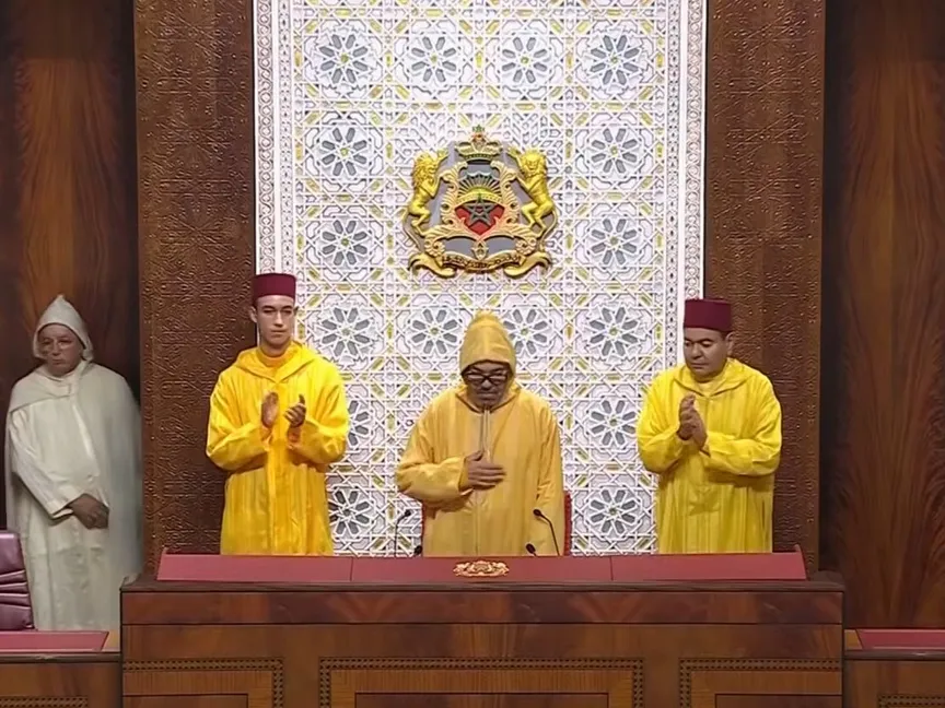 الملك محمد السادس يوجه كلمة إلى أعضاء البرلمان المغربي بمناسبة افتتاح الدورة الأولى من السنة التشريعية الأولى من الولاية التشريعية الثانية عشرة. 9 أكتوبر 2026