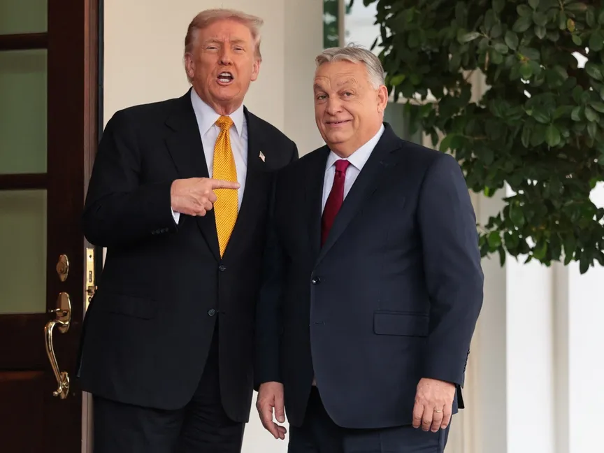 الرئيس الأميركي دونالد ترمب يستقبل رئيس الوزراء المجري فيكتور أوربان في البيت الأبيض، واشنطن، الولايات المتحدة، 7 نوفمبر 2025 - REUTERS