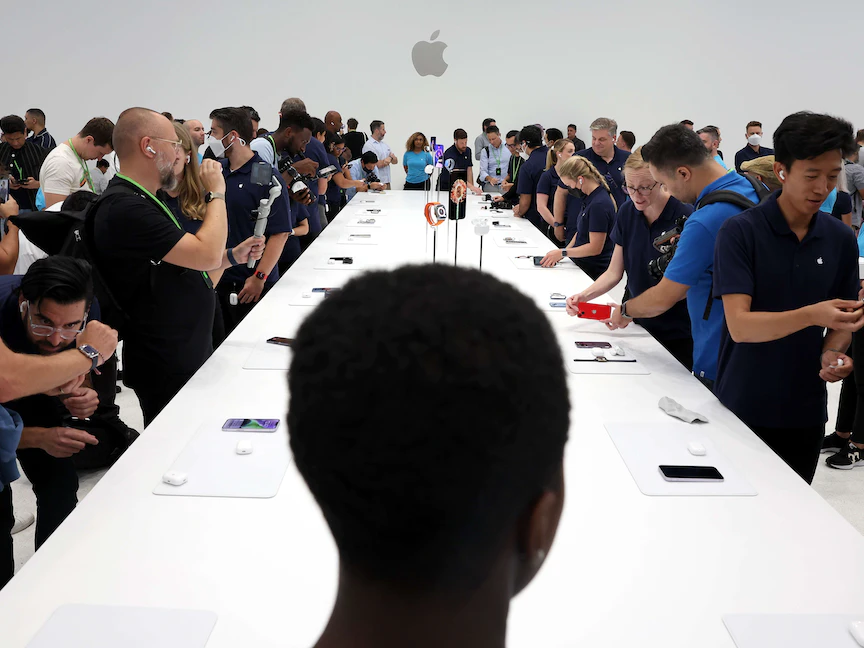 حفل إطلاق منتجات جديدة لأبل من بينها iPhone 14 في مقر الشركة بولاية كاليفورنيا. 7 سبتمبر 2022 - AFP