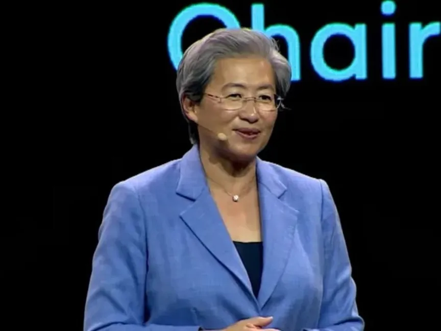 ليزا سو، الرئيسة التنفيذية لشركة "AMD" الأميركية تتحدث خلال مؤتمر "ليب 2026" بالرياض، السعودية. 31 أغسطس 2026 - AMD