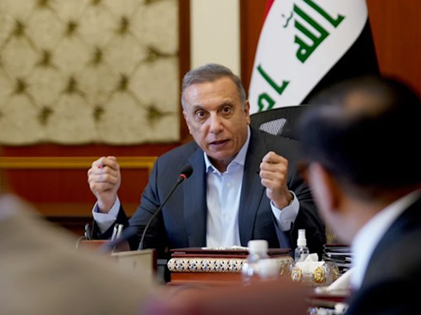رئيس الوزراء العراقي مصطفى الكاظمي خلال اجتماع مجلس الوزراء في بغداد - 5 أكتوبر 2021. - twitter/IraqiPMO
