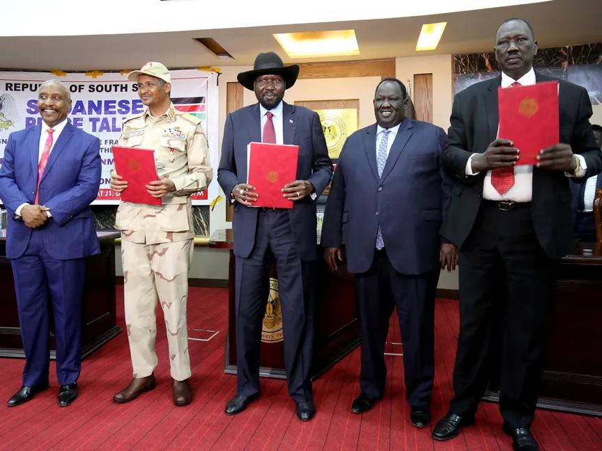 توقيع إعلان جوبا بين الحركات المسلحة والحكومة السودانية في أكتوبر 2019 - REUTERS