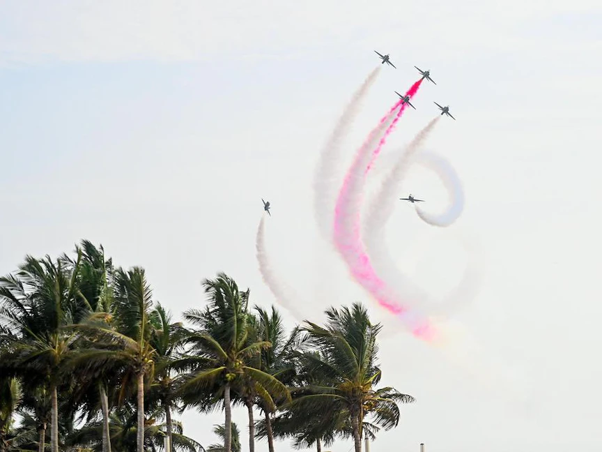 جانب من العروض التي نفذتها القوات الجوية السعودية، 20 سبتمبر 2021 - twitter.com/makkahregion