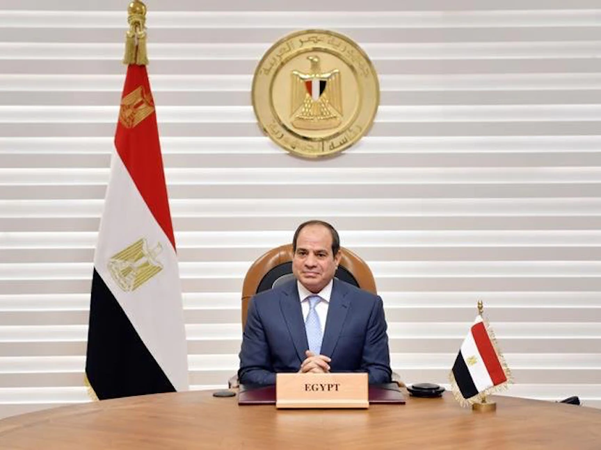 الرئيس المصري عبد الفتاح السيسي خلال كلمته في افتتاح الدورة الرابعة لأسبوع القاهرة للمياه 2021 - 24 أكتوبر 2021 - presidency.eg