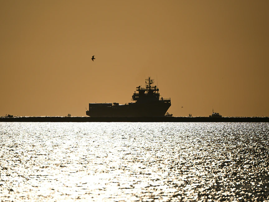 سفينة "أوشن فايكينج" تصل إلى ميناء تولون جنوبي فرنسا. 11 نوفمبر 2022 - AFP