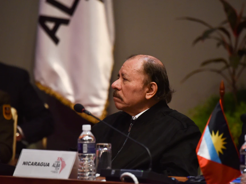 رئيس نيكاراجوا دانيال أورتيجا يحضر اجتماعاً في قصر الثورة في هافانا. كوبا- 14 ديسمبر 2021 - REUTERS