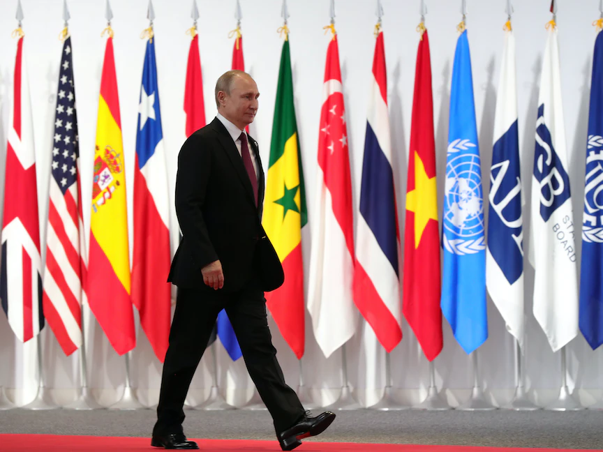 الرئيس الروسي فلاديمير بوتين خلال قمة مجموعة العشرين في أوساكا- 28 يونيو 2019 - REUTERS