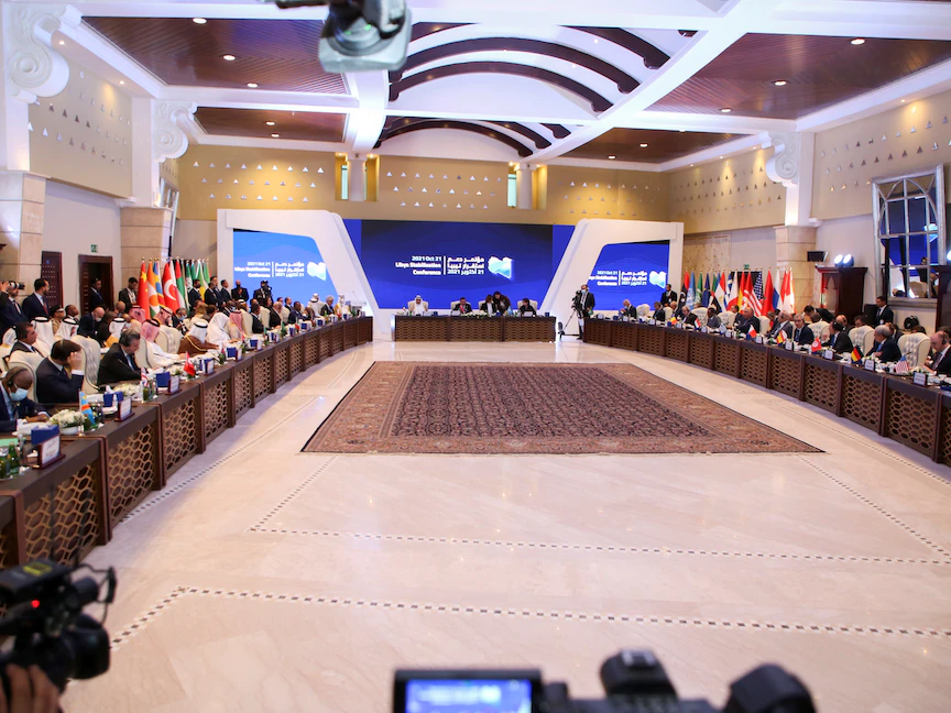 جانب من مؤتمر استقرار ليبيا. 21 أكتوبر 2021. - REUTERS