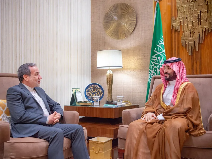 ولي العهد السعودي الأمير محمد بن سلمان يستقبل وزير الخارجية الإيراني عباس عراقجي في الرياض. 09 أكتوبر 2024 - @spagov