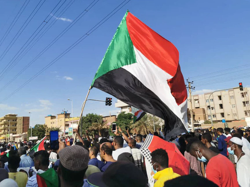 مظاهرات مؤيدة للحكومة المدنية في العاصمة السودانية الخرطوم - 30 أكتوبر 2021 - AFP