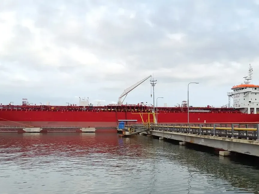 صورة سابقة للسفينة ريتش ستاري خلال رسوها بميناء في إندونيسيا، 27 فبراير 2016 - marinetraffic