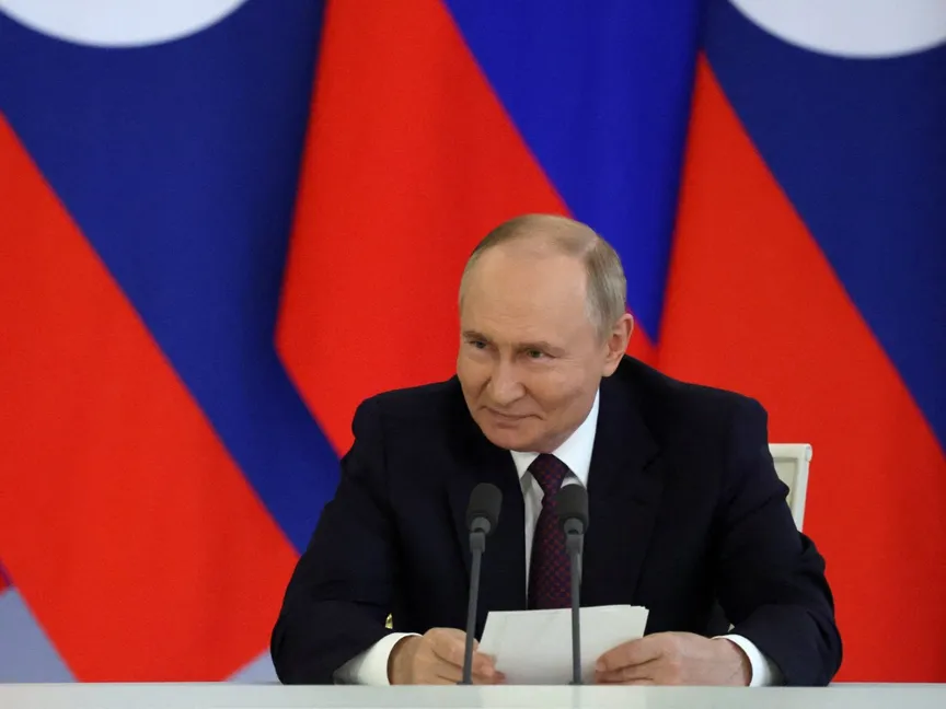 الرئيس الروسي فلاديمير بوتين خلال مؤتمر صحافي في الكرملين. 31 يوليو 2025 - REUTERS