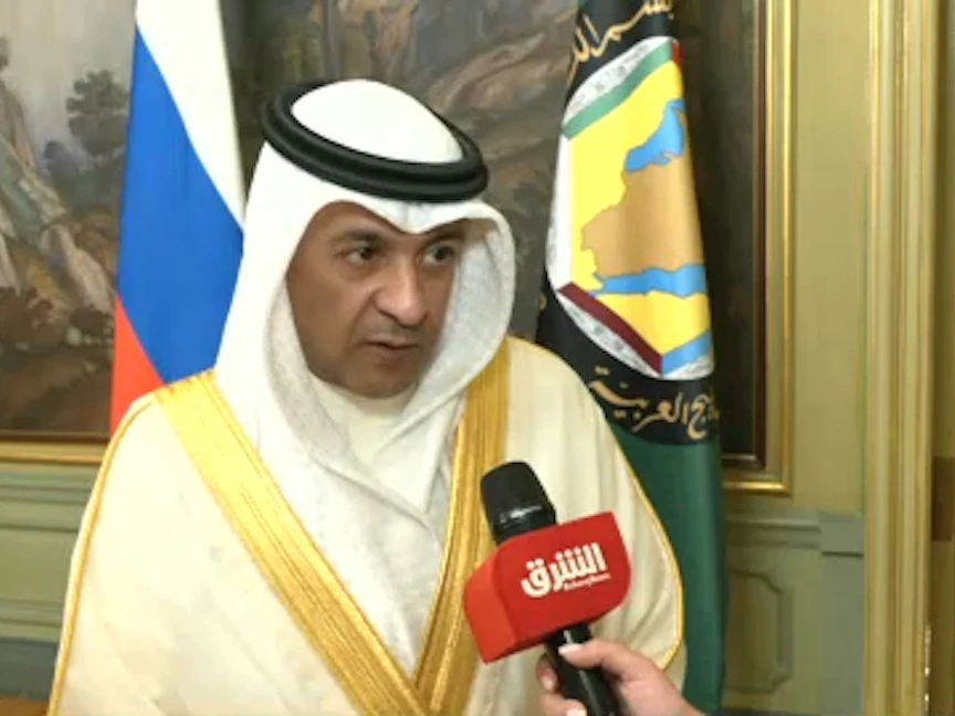 الأمين العام لمجلس التعاون لدول الخليج العربية جاسم محمد البديوي خلال مقابلة مع "الشرق" - "الشرق"