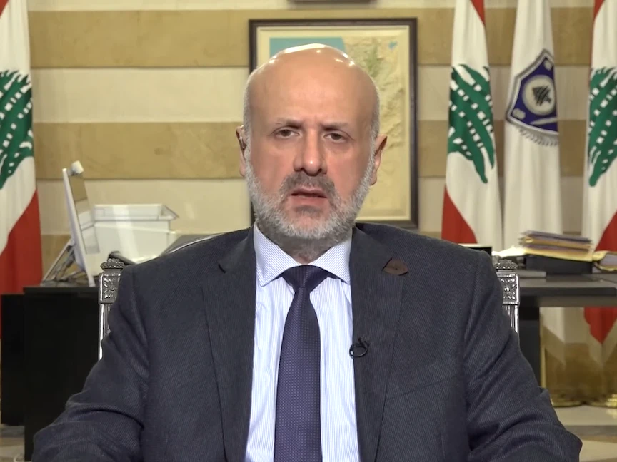 جانب من لقاء وزير الداخلية اللبناني بسام مولوي مع برنامج المدار الذي يبث على قناة الشرق - 4 فبراير 2022 - الشرق