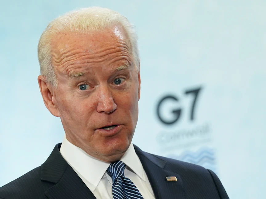 الرئيس الأميركي جو بايدن خلال قمة مجموعة السبع في بريطانيا - REUTERS